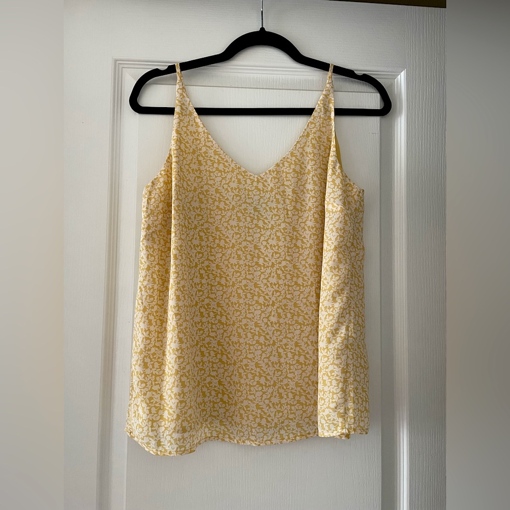 Yellow floral tank top by Banana Republic. Size small with adjustable straps.